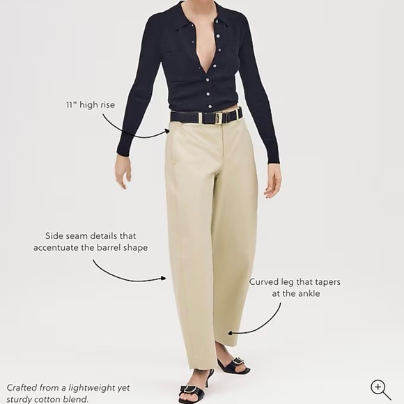 J. Crew Barrel Leg Khaki Pants Plus Size 37 - Picture 1 of 11
